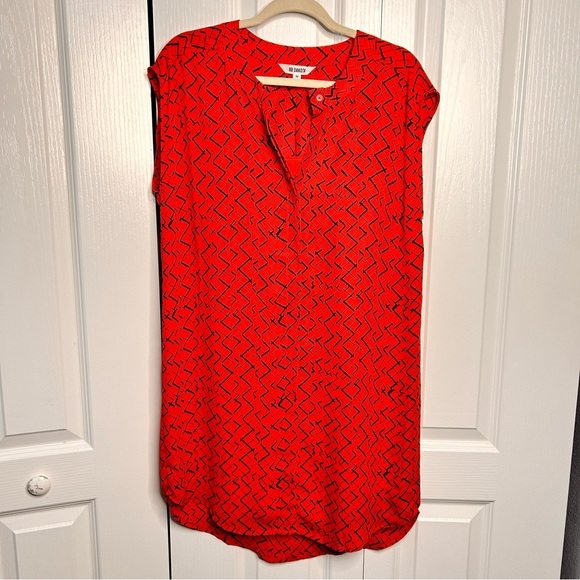 BB Dakota Women's Red Black Button Down Sleeveless High Low Dress Size Medium‎ - Picture 1 of 8